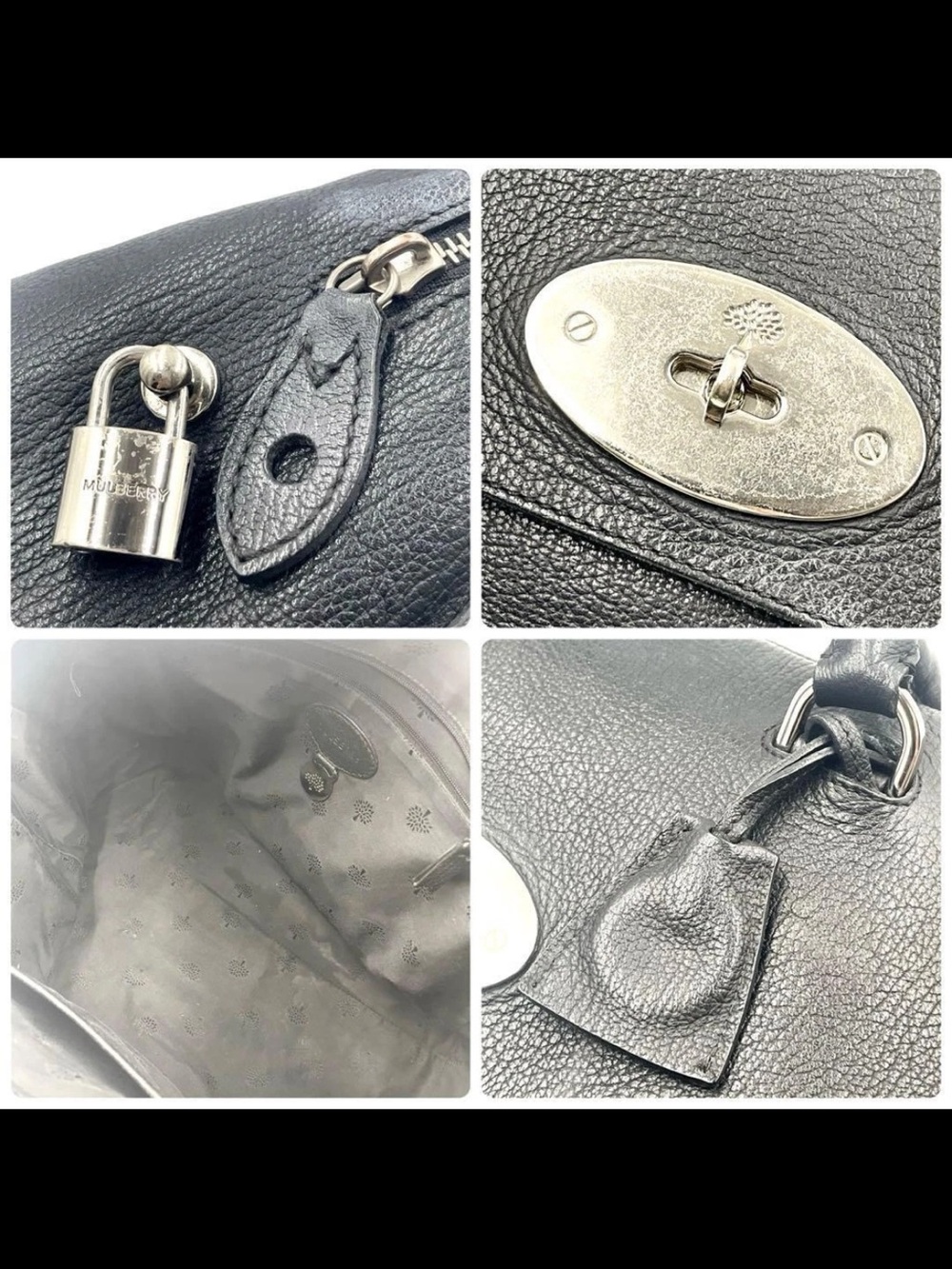 Mulberry Navy Blue Leather Bayswater-Style Top-Handle Bag - Picture 10 of 13